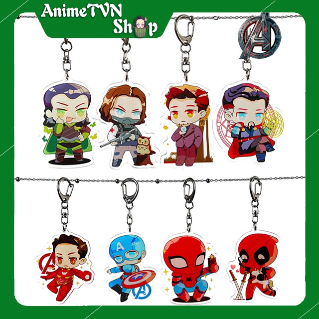 Móc khoá Mica Biệt đội siêu anh hùng Avenger (Marvel) - Nhựa Cứng Acrylic In 2 mặt sắc nét ( ảnh thật )