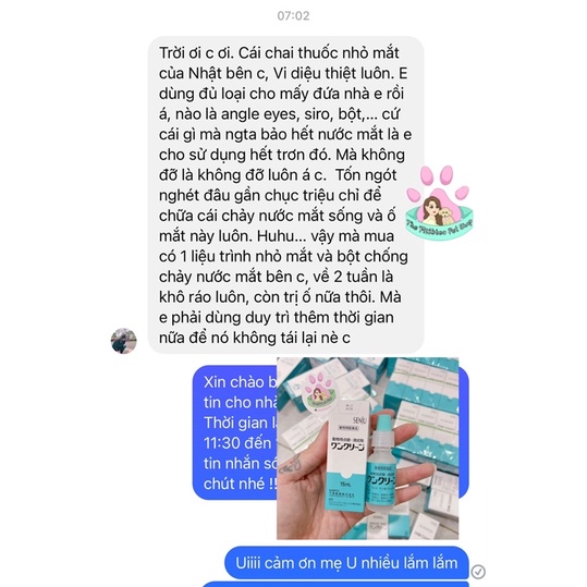 Nhỏ mắt ngăn ngừa chảy nước mắt chống ố mắt cho chó - Senju Nhật