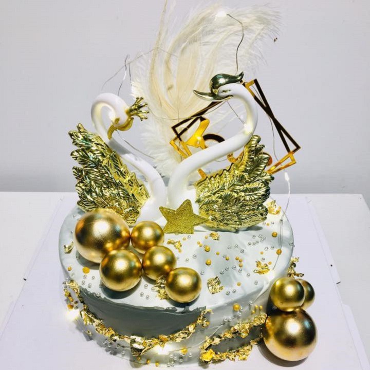 con vật trang trí bánh sinh nhật [FREESHIP] thiên nga uyên ương 01 cặp