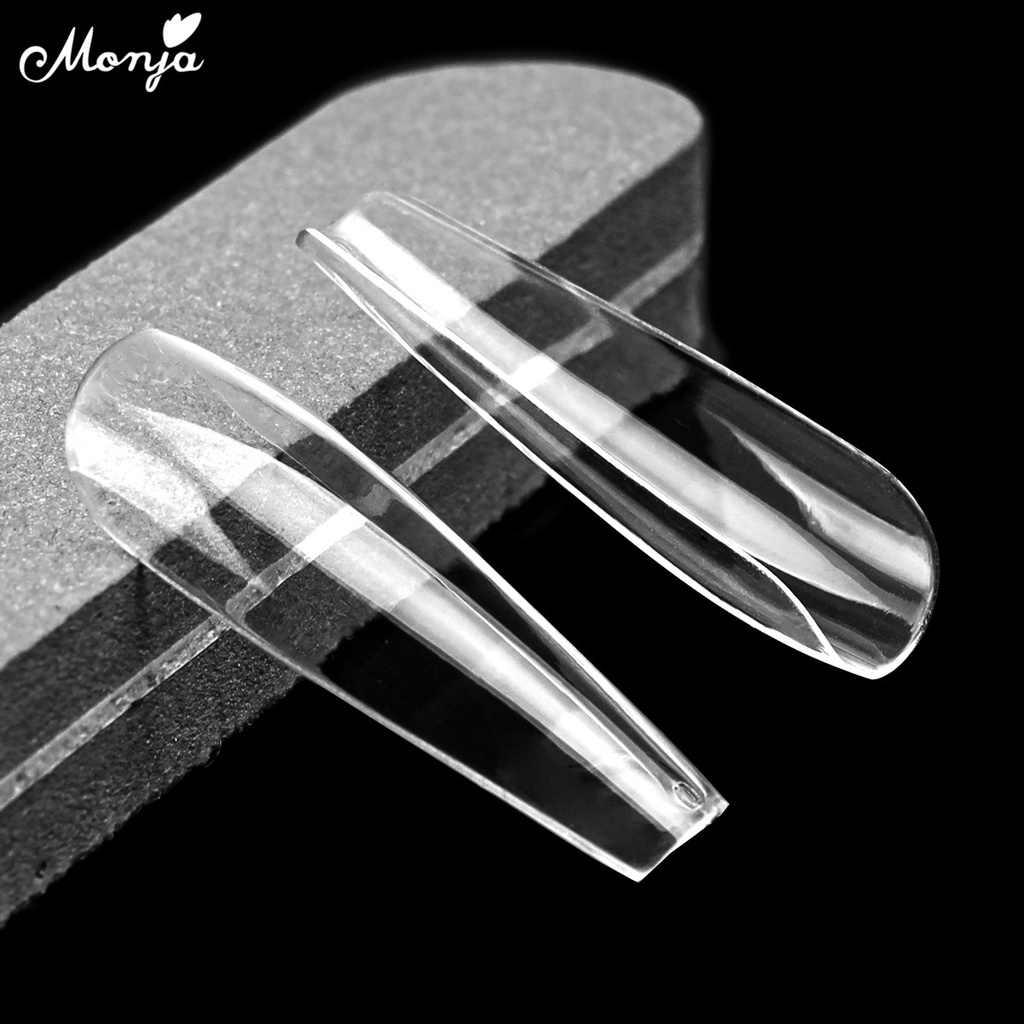MONJA Bộ 100 Hoặc 120 Móng Tay Giả Trong Suốt Mờ Siêu Mỏng
