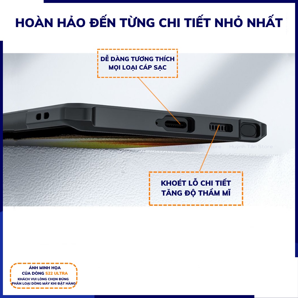 Ốp lưng samsung s23 ultra s22 ultra s23 s22 plus chống sốc xundd bảo vệ camera chính hãng chống ố vàng huỳnh tân store