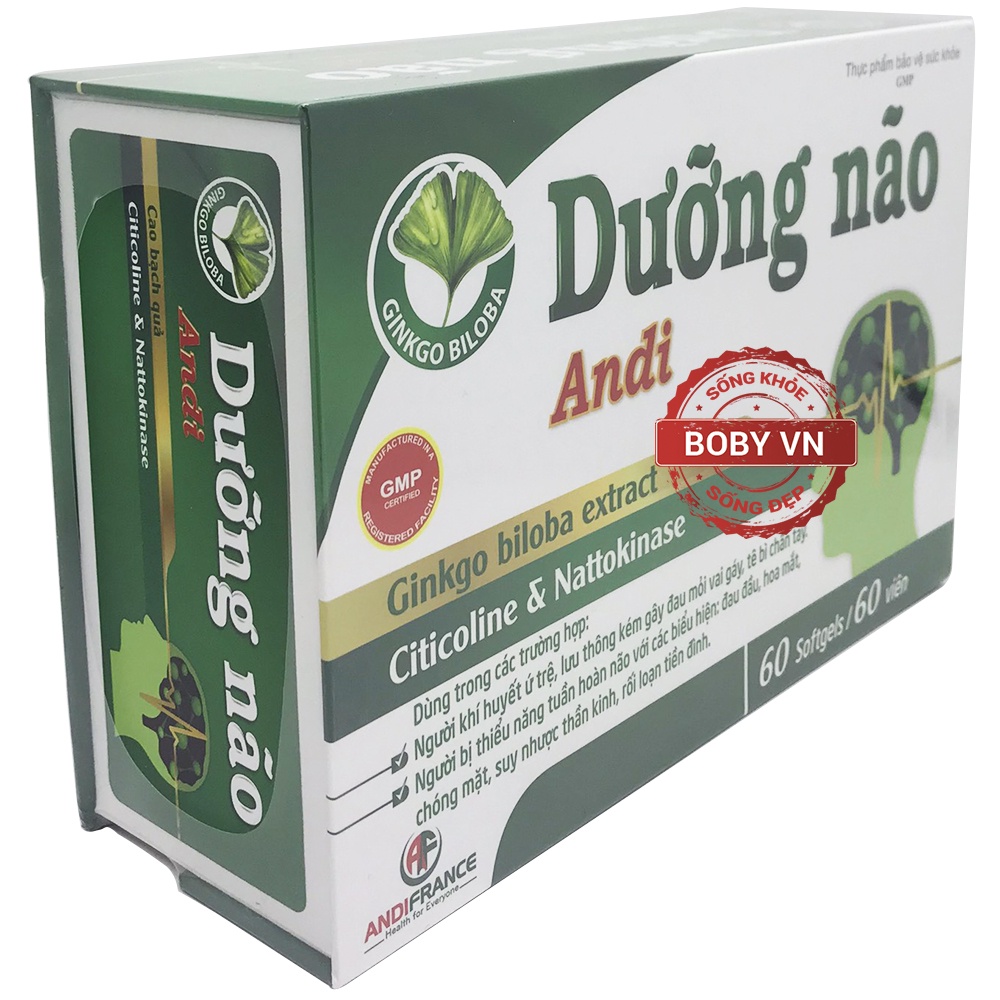 Dưỡng não Andi hoạt huyết, tăng cường tuần hoàn và lưu thông máu não