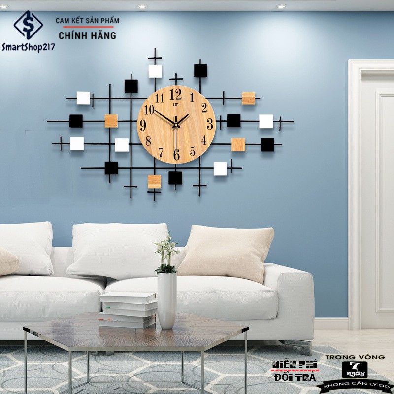 [DH-013] Đồng Hồ Treo Tường Trang Trí (Tặng Decal trang trí + Bộ Kim dự phòng + Đinh treo chống hỏng tường)