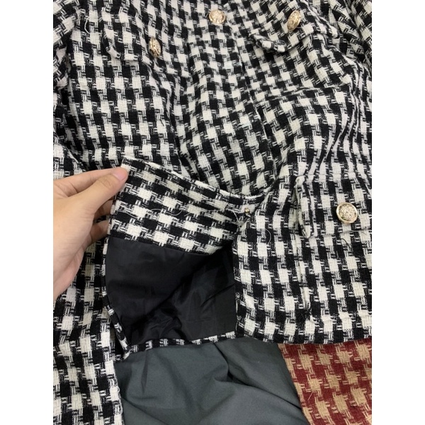 Áo khoác dạ tweed nữ vintage cúc vàng tiểu thư siêu hot - hàng có sẵn