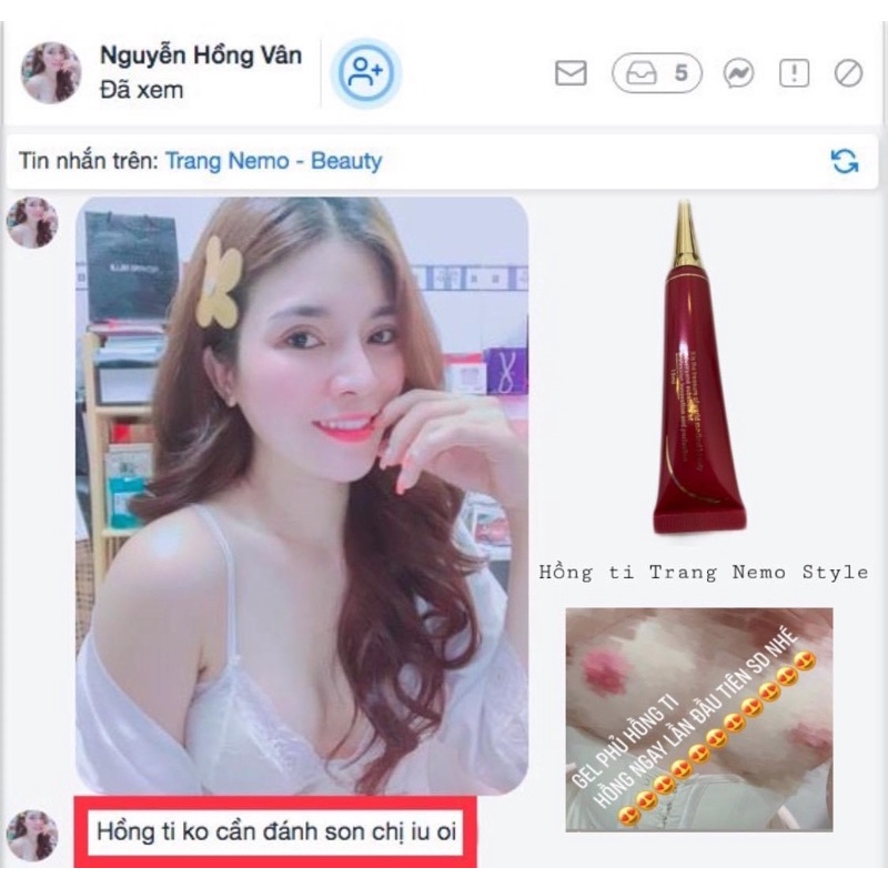 Gel phủ Hồng môi, Hồng ti XL