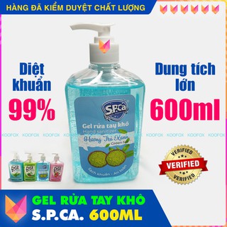 [CHAI LỚN 600ML] Gel Rửa Tay Khô S.P.CA. Kháng/ Diệt Vi Khuẩn Có Hại - KOOFOX