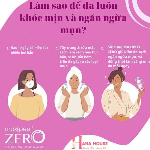 Serum Maxipeel Zero giảm mụn mờ thâm với AHA, BHA, Vitamin A-C-E không đỏ không bong da