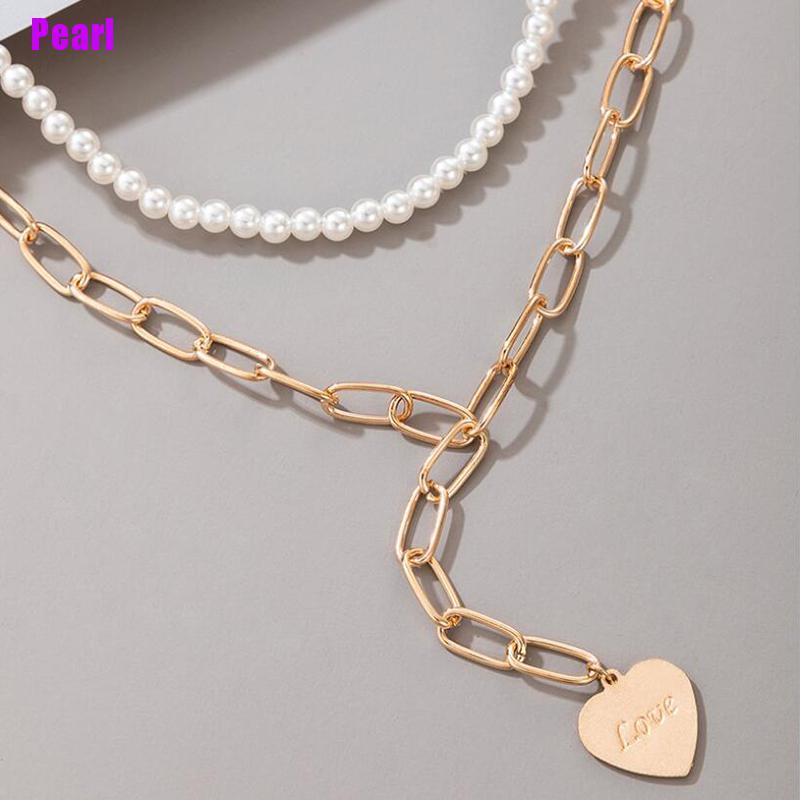 vòng cổ Choker Ngắn Nhiều Lớp Đính Vỏ Ngọc Trai Nhân Tạo