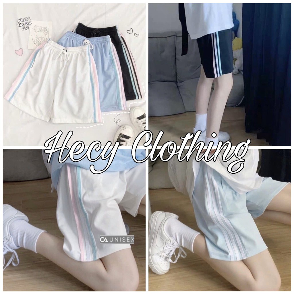 Quần Đùi Nữ 3 Sọc Cầu Vồng - Hecy.Clothing [FREESHIP] - Quần shorts nữ dáng thể thao 3 sọc chất thun thoáng mát