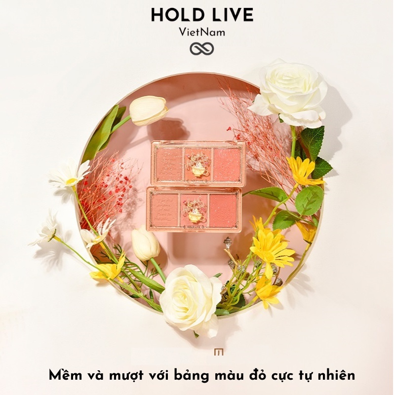 [Có sẵn] Phấn má hồng nội địa trung Hold Live 3 ô Secret Garden Blush HL461 trang điểm tự nhiên [Hàng Auth - Chọn màu]