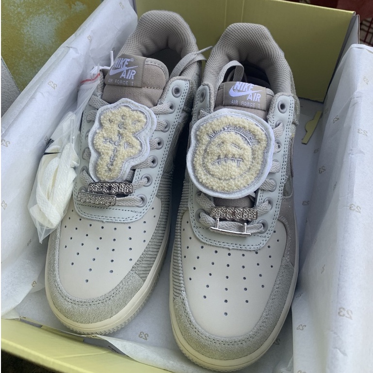 [HÀNG FULL BOX + BILL] Giày Thể Thao/ Sneaker Nam Nữ AF1 Travis Scott Grey White Trắng Xám