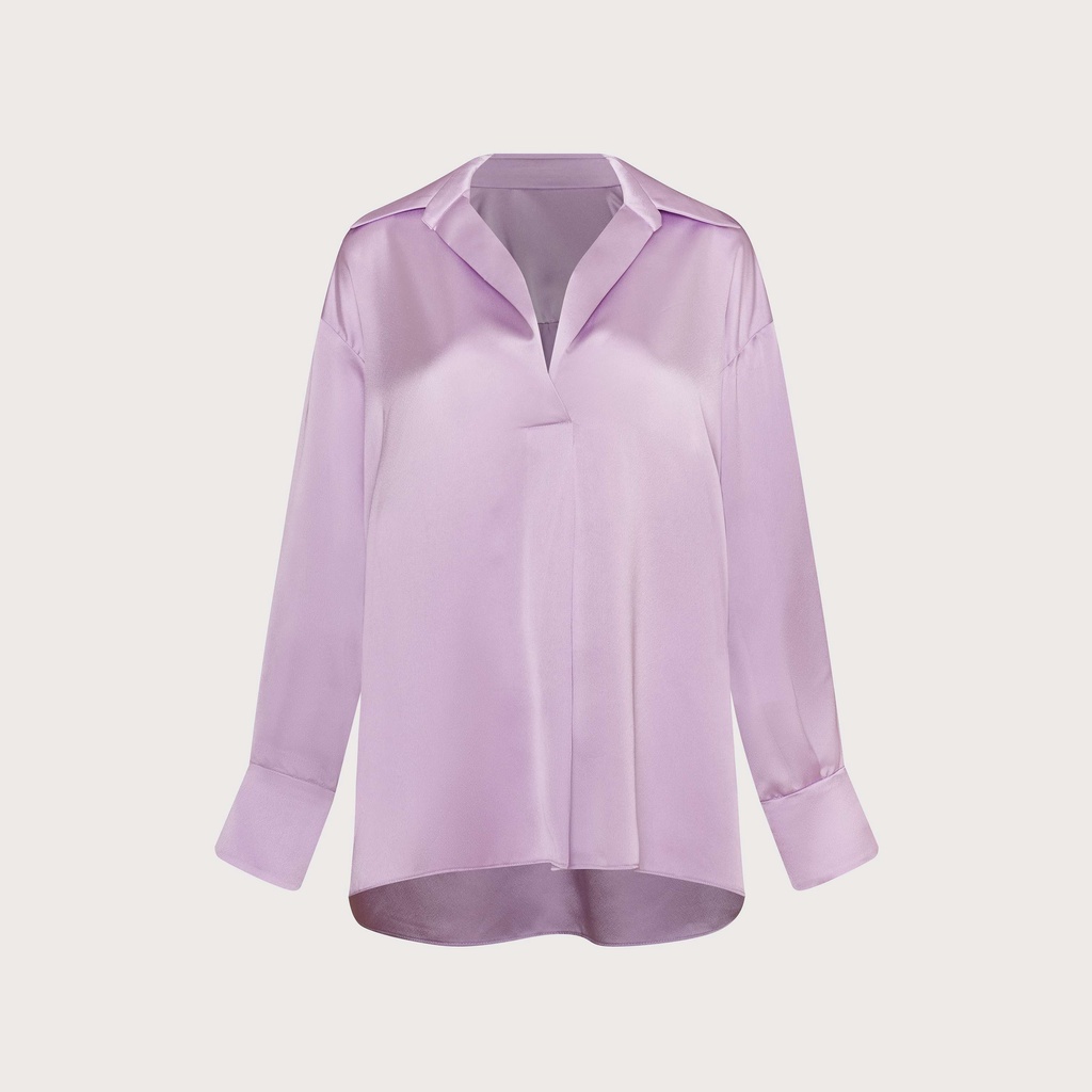 Graphé - QUINCY lilac shirt / Áo sơ mi lụa thiết kế tay dài oversized màu tím