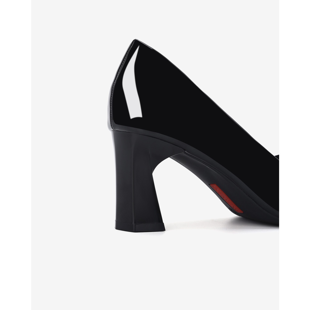 Giày cao gót nữ Đông Hải thiết kế BLOCK-HEELS da bóng mũi nhọn đế trụ ôm chân thon gọn cao 7cm - G5803