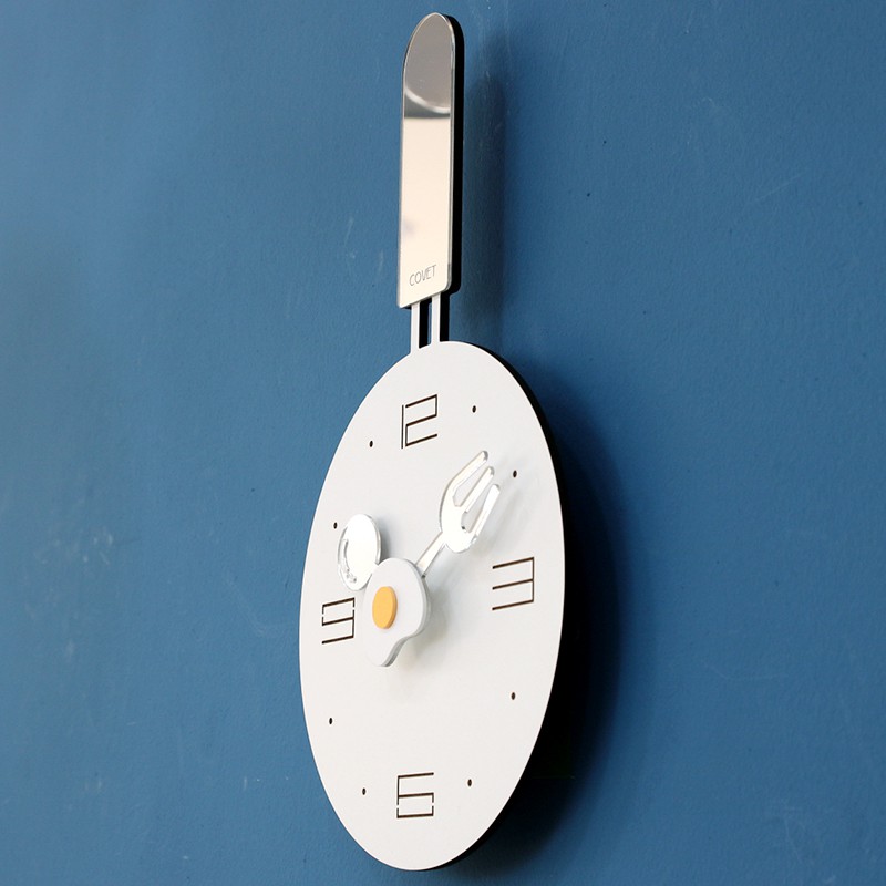 [Mẫu mới ] Đồng hồ treo tường, đồng hồ trang trí nhà cửa hình Chảo chiên trứng - Dart Non ticking Silent wall clock