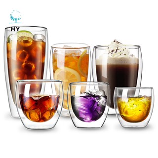 Ly Thủy Tinh Uống Cà Phê / Sữa / Nước Ép 2 Lớp