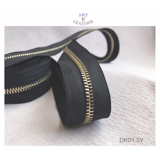 Dây khóa kéo đen răng vàng size 5 dkd1.5v