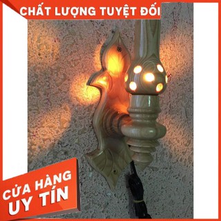 Đèn thờ gỗ sồi nga kiểu treo tường lỗ tròn cao cấp
