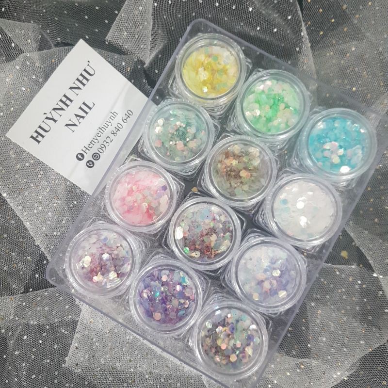 SET NHŨ VẢY CÁ 12 Ô HÀNG CAO CẤP