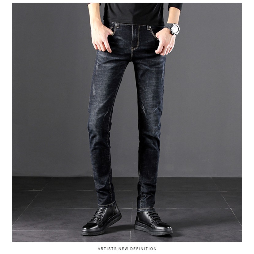 Quần jean nam dài cào♥️FREESHIP♥️ co giản ống suông cao cấp