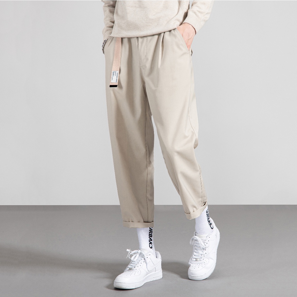 Quần Baggy Nam Chinos Quần Tây Âu Xắn Gấu Ống Suông Basic Lưng Cài Kiểu Dáng Hàn Quốc Trẻ Trung Thời Trang FASHION4MENHN