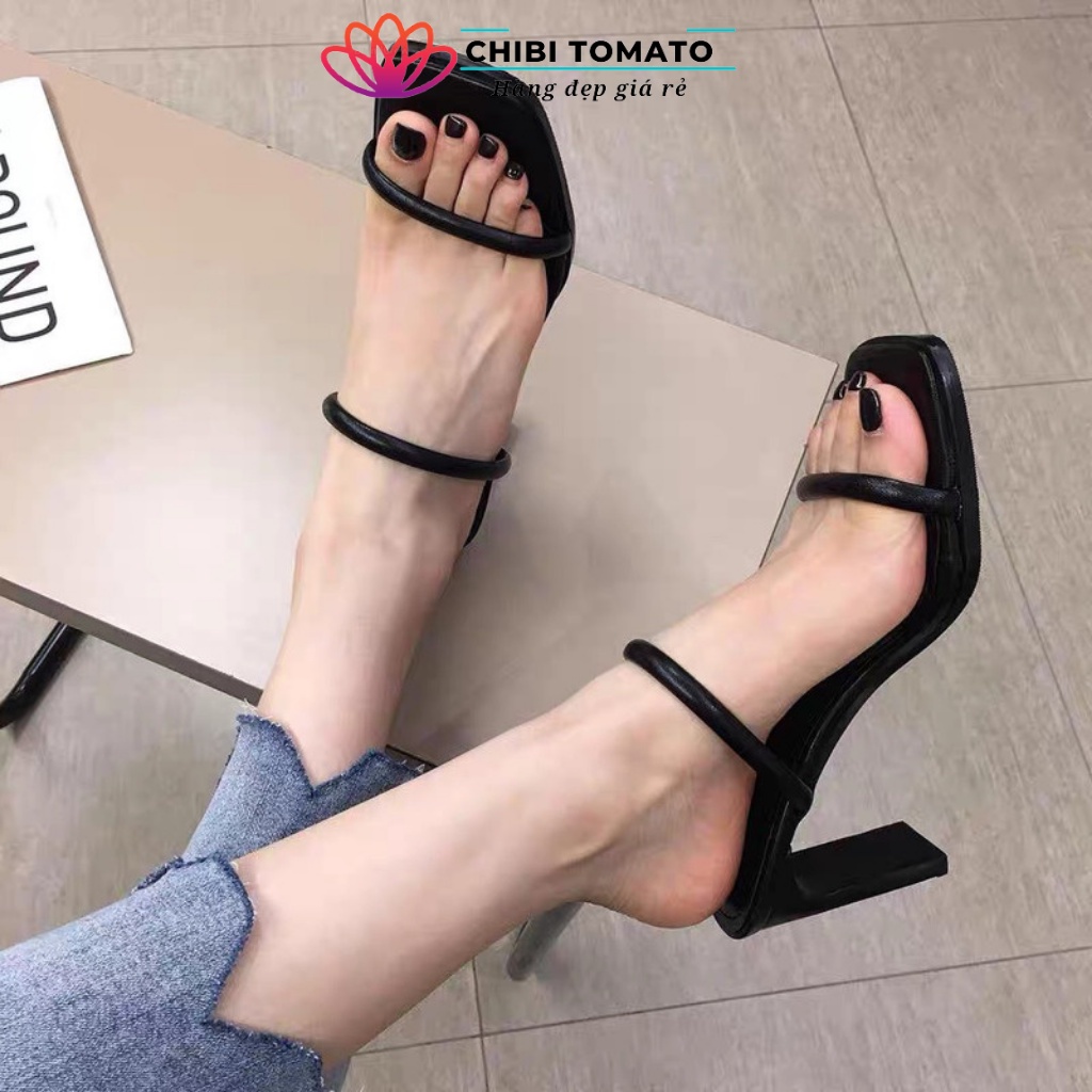 Dép cao gót nữ đẹp quai ngang đế cao 7cm thời trang cao cấp