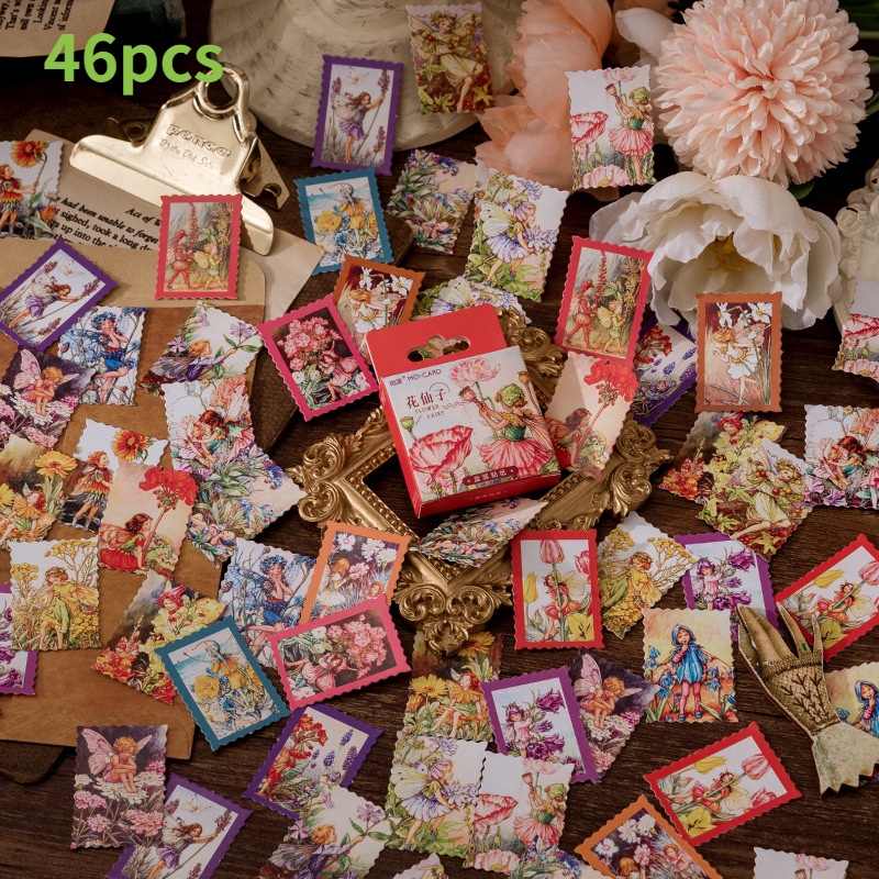 Set 46 Sticker Hoạt Hình Dán Trang Trí Sổ Tay Xinh Xắn