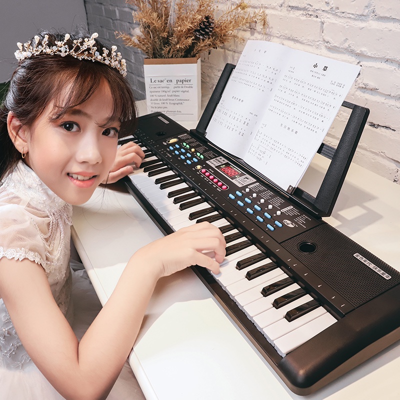 Đàn Piano Đàn Điện Tử 61 Phím Kèm mic và giá nhạc Đàn Organ Cho Bé