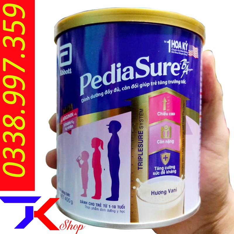 [CHÍNH HÃNG] Sữa PediaSure 850g và 400g BA từ 1 đến 10 tuổi hương vani