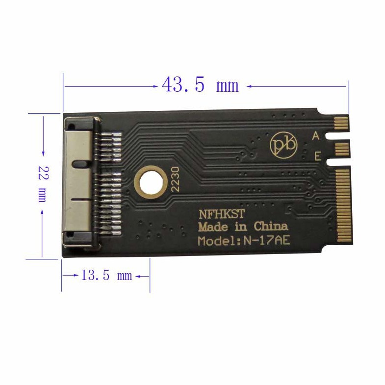 Adapter chuyển đổi WIFI Hackintosh Broadcom BCM94360CS2 (M.2/NGFF - Ngược)