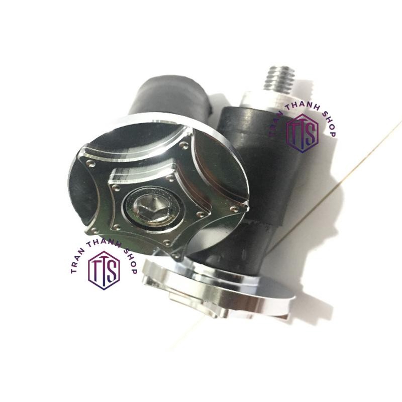 Gù tay lái xe máy INOX CNC - TTS1 (Trắng ánh kim )