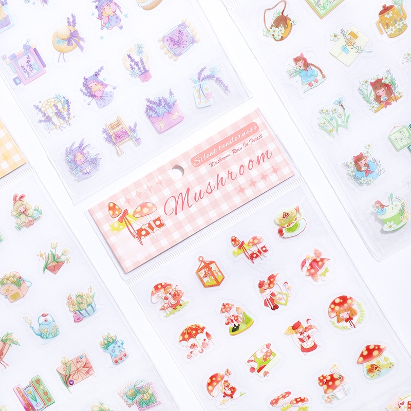 Tờ nhãn dán trang trí sổ tay hình bông hoa