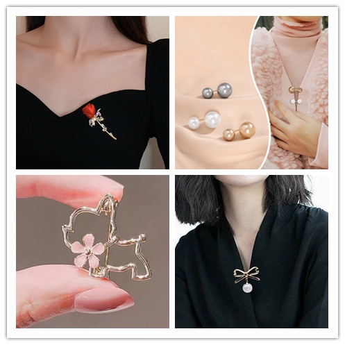 Ghim CàI ÁO HìNh Hoa HồNg ĐíNh Kim Cương NgọC Trai Giả ThờI Trang Cho Nữ