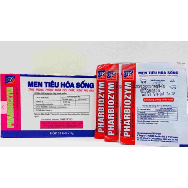 [ Freeship ] Men tiêu hóa sống Pharbiozym cho chó mèo ( Gói Lẻ )