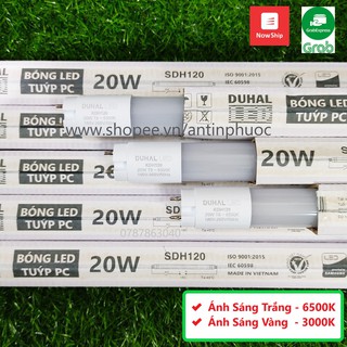 Bóng đèn LED tuýp nhựa 1m2 Duhal 20w - đèn led tube 0,6m  -1mT8 công suất  thật Duhal 10w ,20w ,36w ánh sáng trắng - vàn