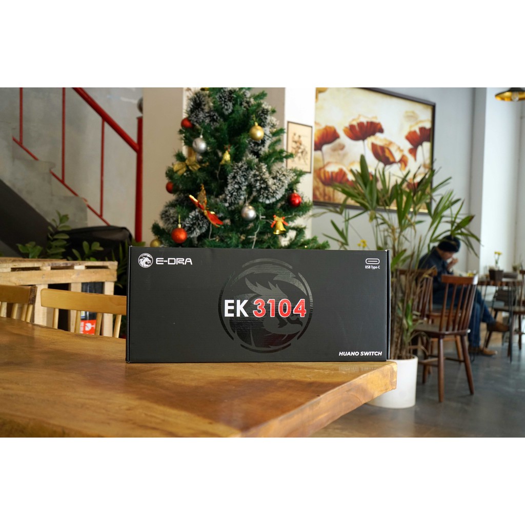 Bàn Phím Cơ E-DRA EK3104 Huano Switch - Led Rainbow - Dây Typ C - Phiên Bản Mới Nhất 2020 - Bảo Hành 2 Năm Chính Hãng