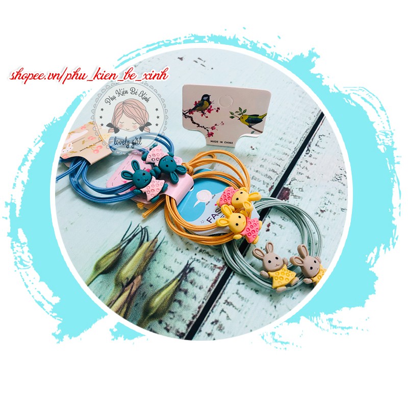 Buộc Tóc Hình thỏ Đôi💖FREESHIP💖Giảm 2K khi nhập [PHUKIENX2] Dây Buộc Tóc Nữ Hình Thỏ Mặc Váy Kute