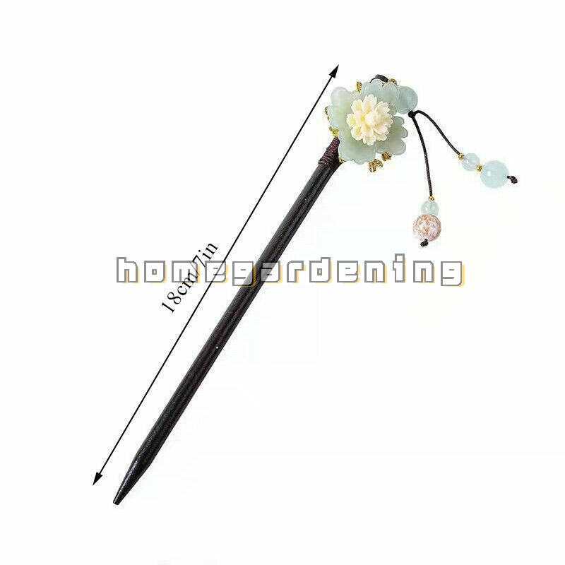 Trâm Cài Tóc Bằng Gỗ Tự Nhiên Họa Tiết Hoa Cho Nữ