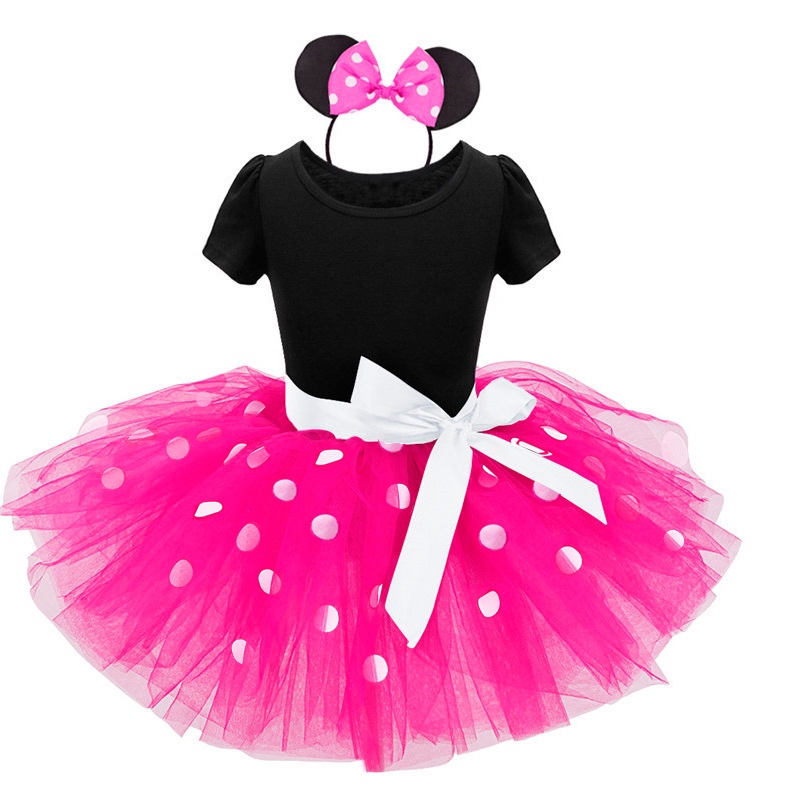 Đầm Công Chúa Hóa Trang Chuột Minnie Cho Bé Gái E27