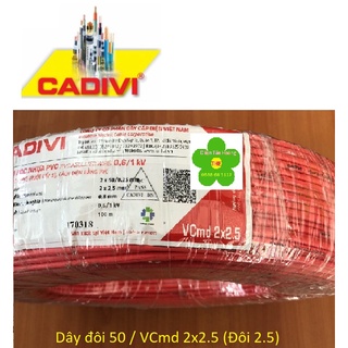 Dây điện đôi CADIVI - VCmd 2x2.5 ( 2x50 ) Dây Điện Đôi 50 (Vcmd2x2.5)