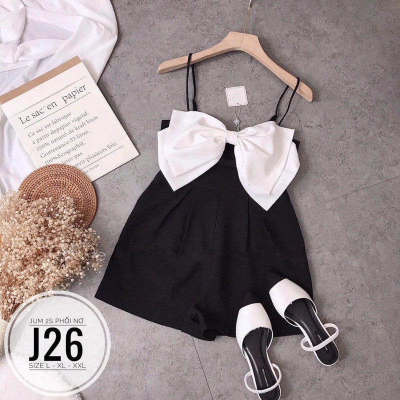 Bigsize Jumsuit phối nơ J26 60-80KG