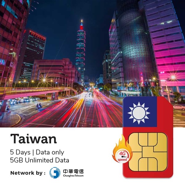 Sim 4G Du Lịch Đài Loan Three 5 ngày 5GB không giới hạn dung lượng