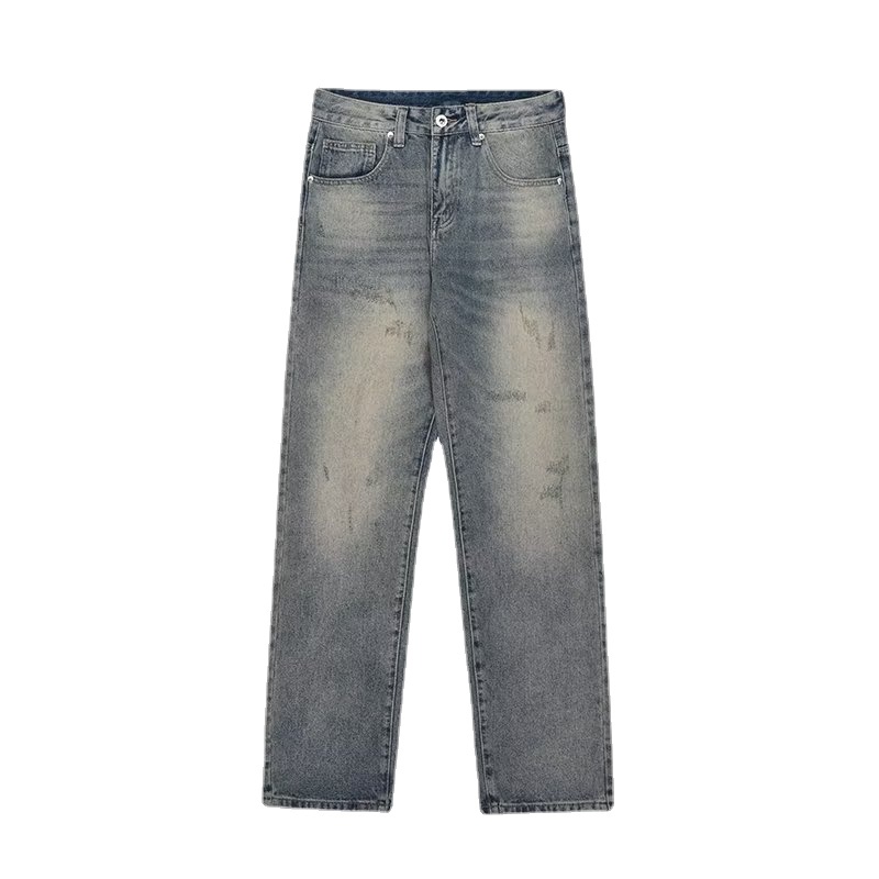 Quần Jean Trơn Oversize Thời Trang Hàn Quốc Cá Tính Dành Cho Nam / Size S-3XL