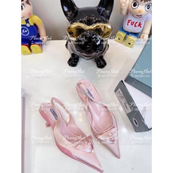 Sandal Prada Lụa 2 Màu Hồng Đen Full Size 35-39