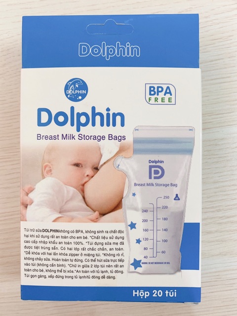 Túi Trữ Sữa Dolphin Hộp 20 Túi / Túi 250ML