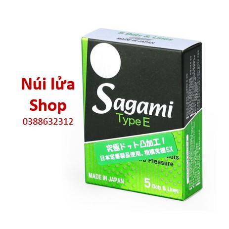 Bao cao su Sagami Sagami Type E Nhật Bản -  hộp 5 chiếc