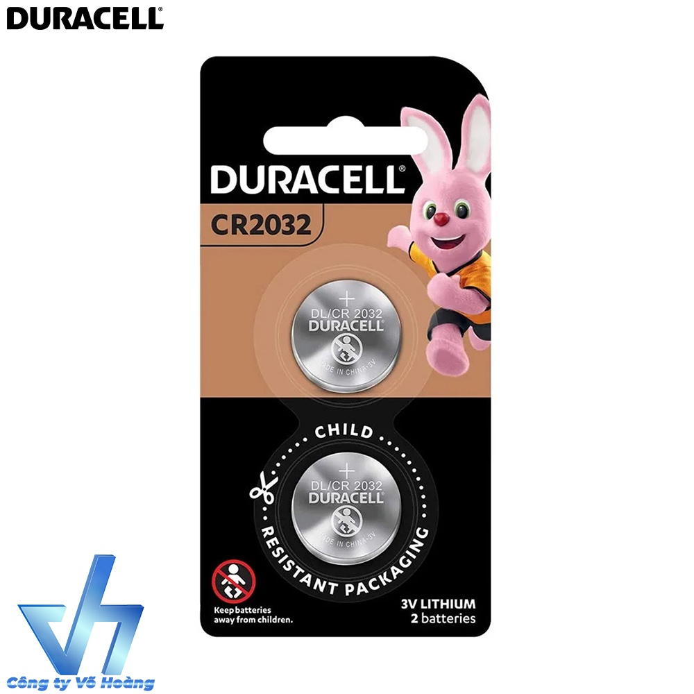 Vỉ 2 viên pin CR2032 Duracell chính hãng