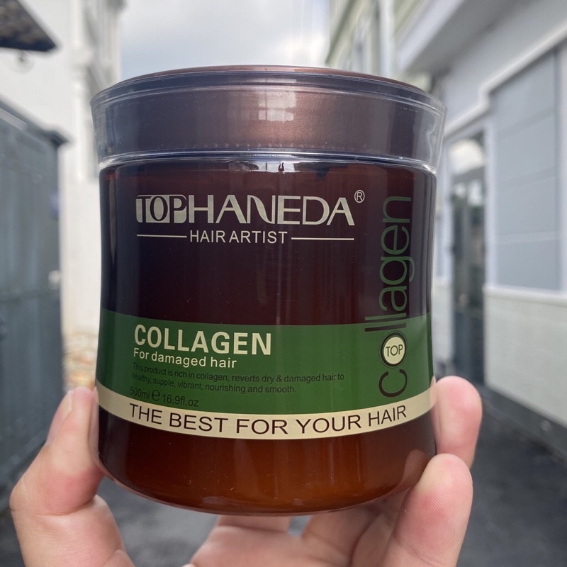 Hấp dầu Haneda Collagen phục hồi tóc hư tổn 500ml (mẫu mới)