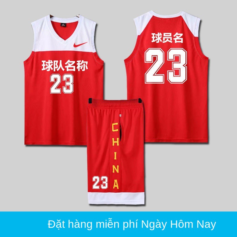 ❣◇2018 Đội tuyển Trung Quốc đồng phục bóng rổ màu đỏ phù hợp với nam Áo Mỹ của và nữ trò chơi nhóm mua in tùy
