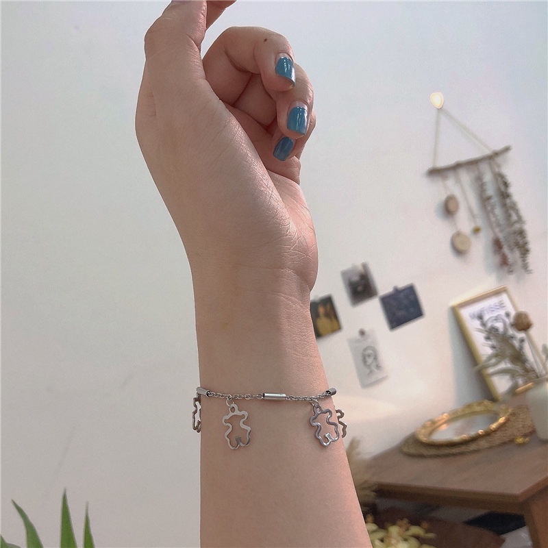 Vòng Tay Inox Rỗng Hình bungee punk Dễ Thương Vui Nhộn Phong Cách retro Cho Cặp Đôi