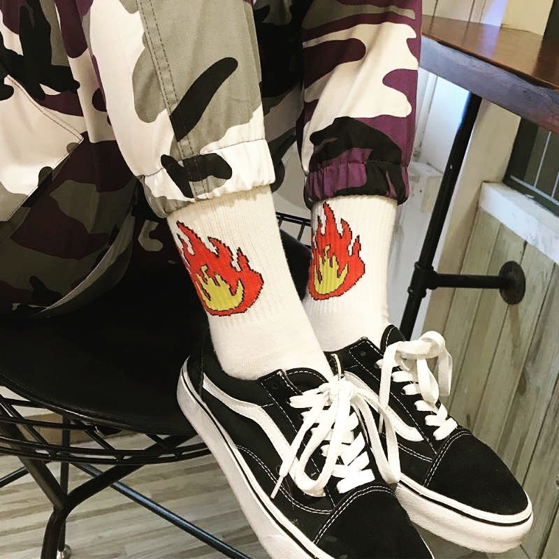 Tất Nữ Cao Cổ In Hình Ulzzang Kiểu Hàn Quốc